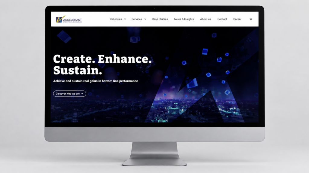Presentatie van het websiteontwerp voor Accelerant