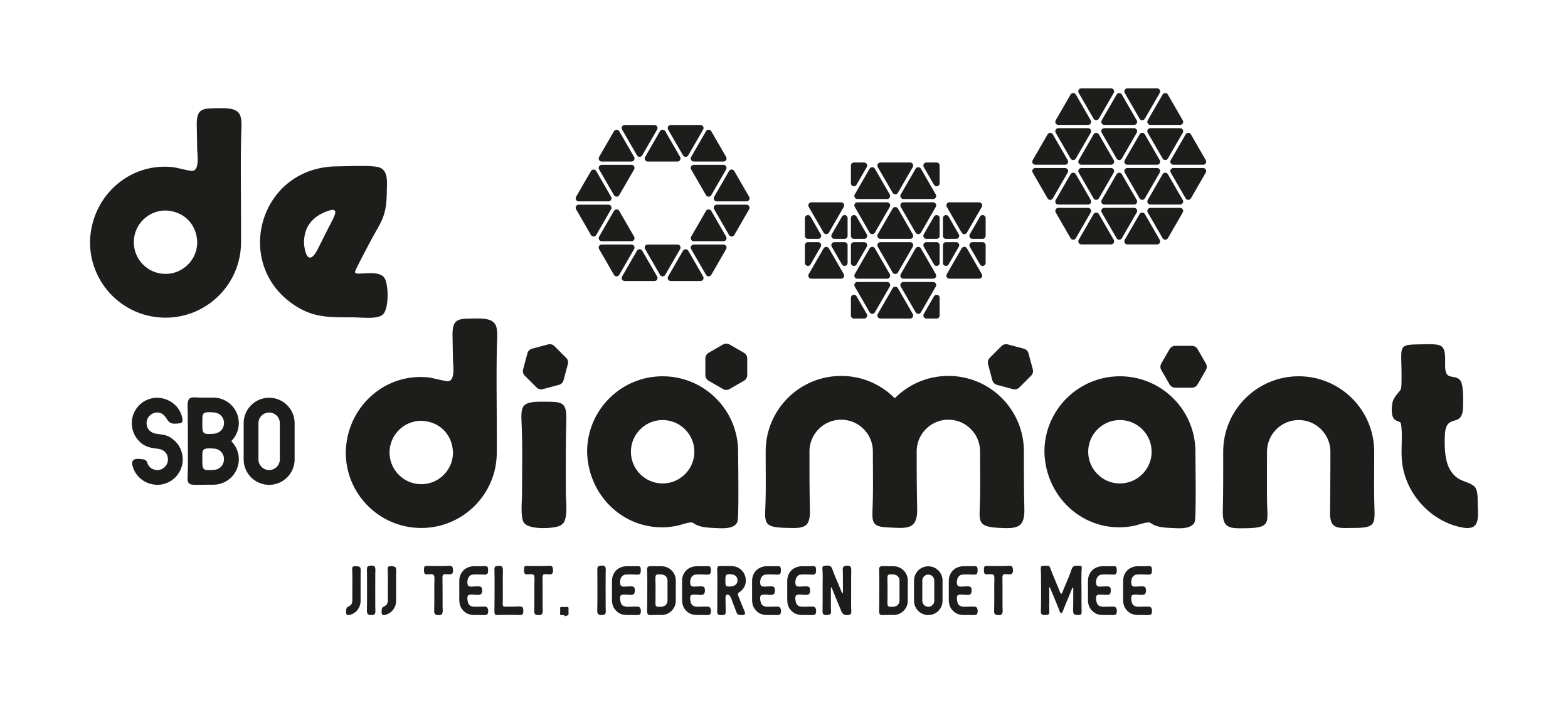 Monochrome versie van het logo van De Diamant.