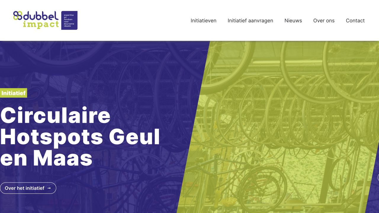 Homepage van Dubbel Impact, ontworpen en gerealiseerd door bartistiek.