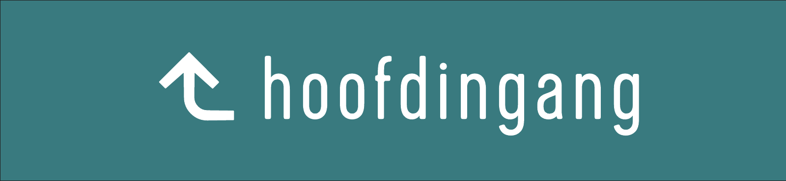 Richtingbord voor de hoofdingang in de huisstijl van KC De Loft
